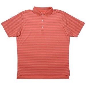 FAIRWAY & GREENE F&G TECH Golf Polo Shirt Pink Coral‎ Striped Large L